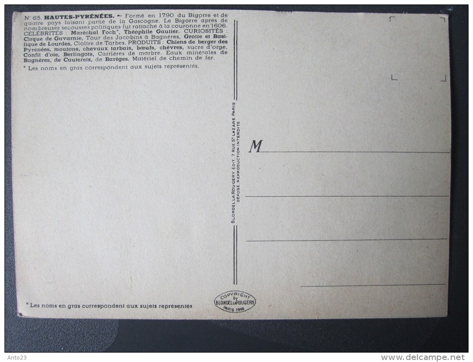 CPA Carte Géographique Hautes-Pyrénées Formé En 17190 Maréchal Foch Théophile Gautier Tour Des Jacobins à Bagnères - Maps