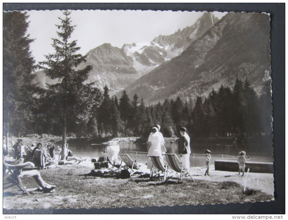 CPSM Chamonix Haute-Savoie La Plage Et L'aiguille Du Dru Les éditions D'art Yvon 74 - Chamonix-Mont-Blanc