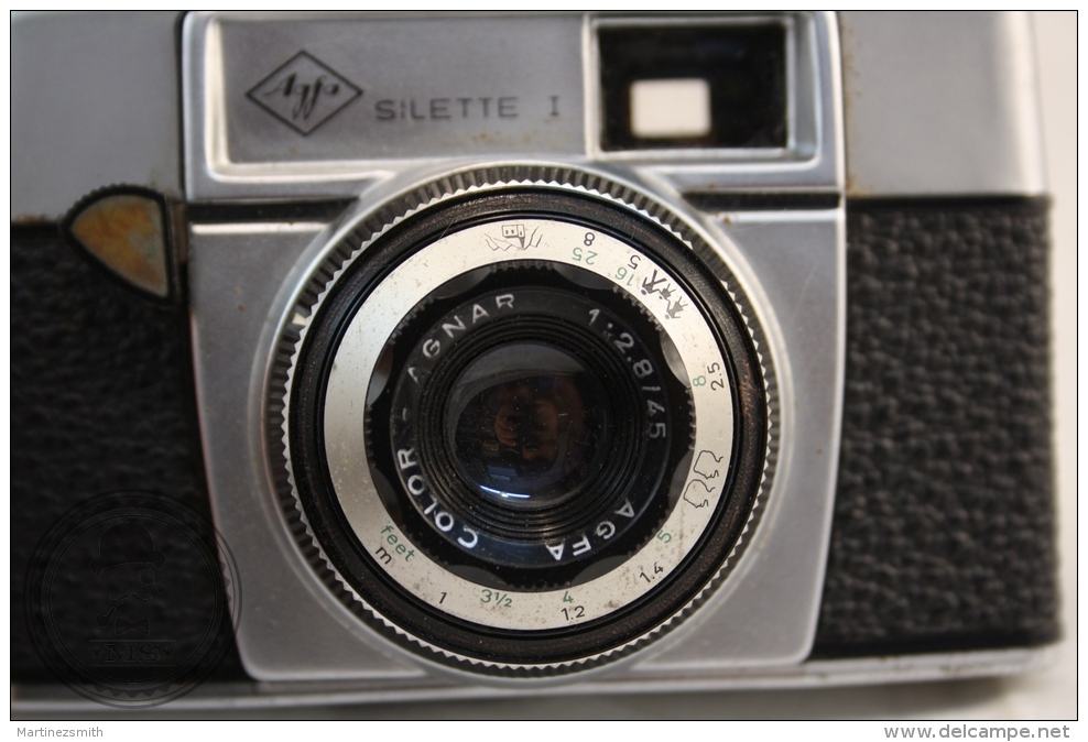 Agfa Silette I - 35mm Camera With Original Leather Case  - Color Agnar 1:2.8/45 - Made In Germany - Appareils Photo