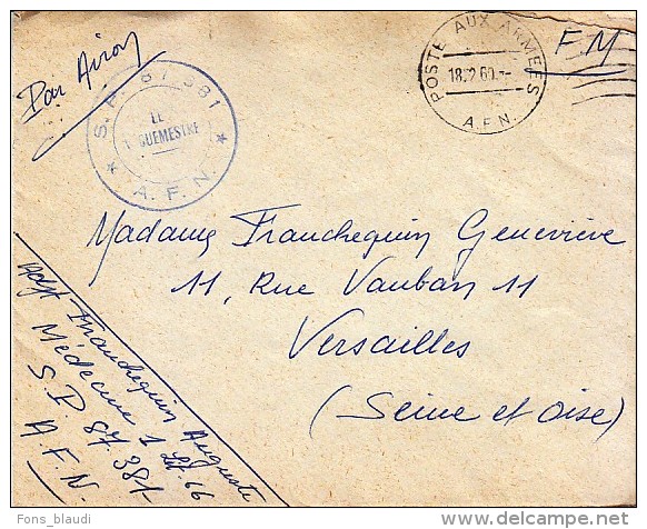 1960 - FM + CàD Poste Aux Armées A.F.N. + Tampon SP 87381 Constantine + Correspondance Conjugale - FRANCO DE PORT - War Of Algeria