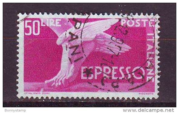 Repubblica Italiana, 1955 - 50 Lire Espresso Fil. Stelle - Nr.E33 Usato° - Posta Espressa/pneumatica