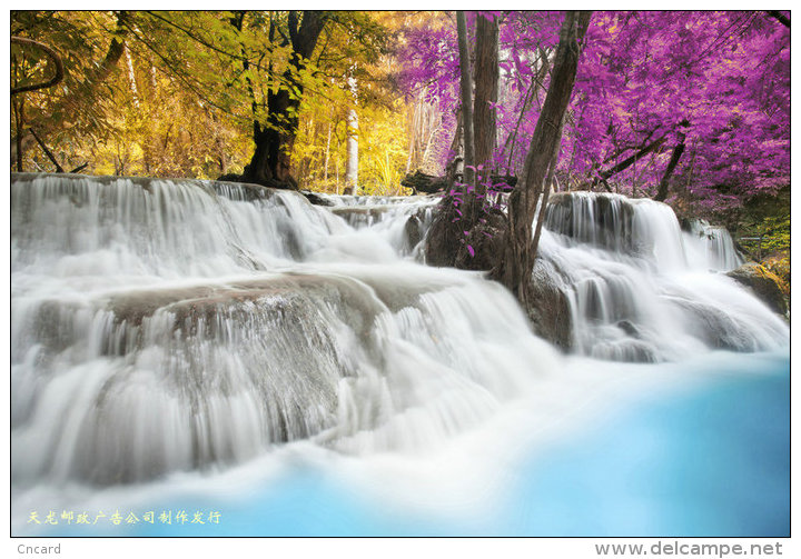 [ T08-010 ] waterfall ,China 10 pre-stamped cards