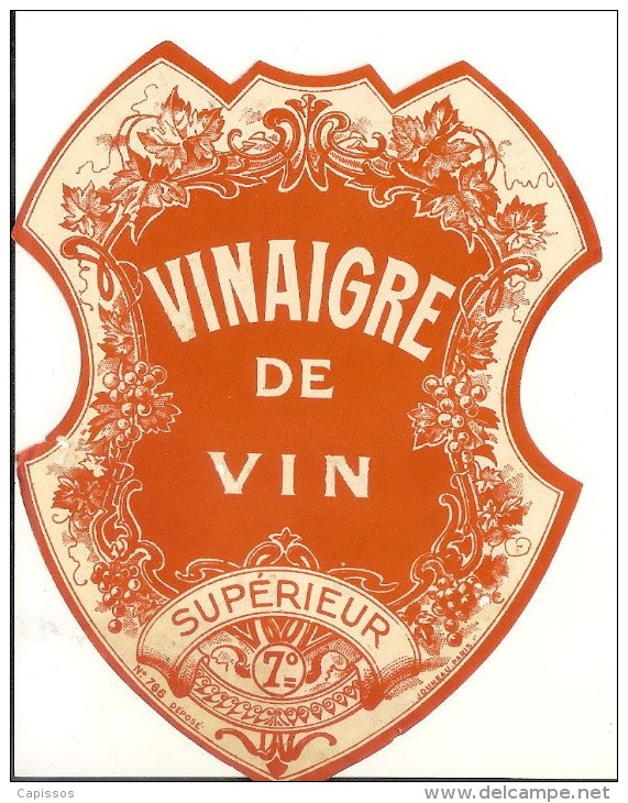 Etiquette Vinaigre De Vin QQ Petits Trous - Autres & Non Classés