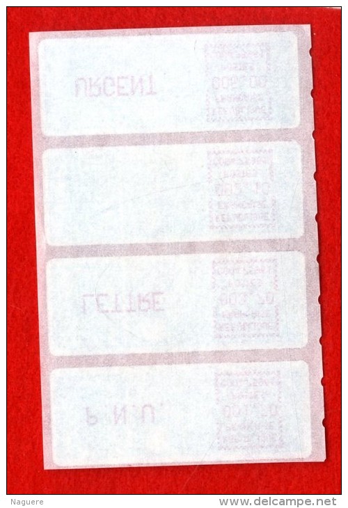 SERIE DE 4 TIMBRES POUR DISTRIBUTEURS. ANNEE 1985  TRES BON ETAT  AVEC SON SUPPORT - 1985 « Carrier » Papier