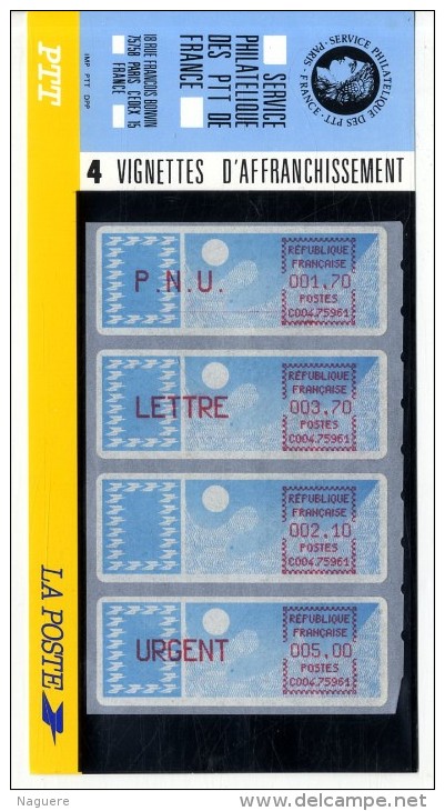 SERIE DE 4 TIMBRES POUR DISTRIBUTEURS. ANNEE 1985  TRES BON ETAT  AVEC SON SUPPORT - 1985 « Carrier » Paper