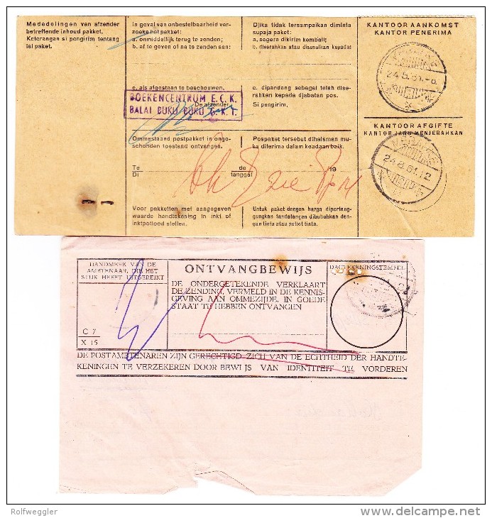 1950 Mi#20+30 In Waag.Paar Auf Paketkarte Ab "Hollandia28.7.61" Nach MERAUKE Mit AK-Stempel - Netherlands New Guinea