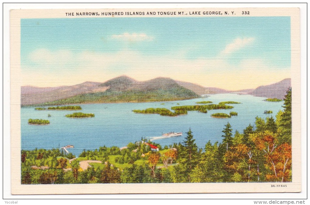 CP, AMERIQUE, ETATS-UNIS, NEW-YORK, LAKE GEORGE, The Narrows, Hundred Islands And Tongue MT, Vierge - Lake George