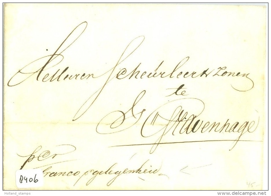 E.o. BRIEFOMSLAG Uit 1843 V AMSTERDAM Naar 's-GRAVENHAGE FRANCO Op GELEGENHEID (8406) - ...-1852 Préphilatélie