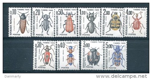 France TAXE Y&T N° 103-112 : Insectes "Coléoptères" - 1960-.... Mint/hinged