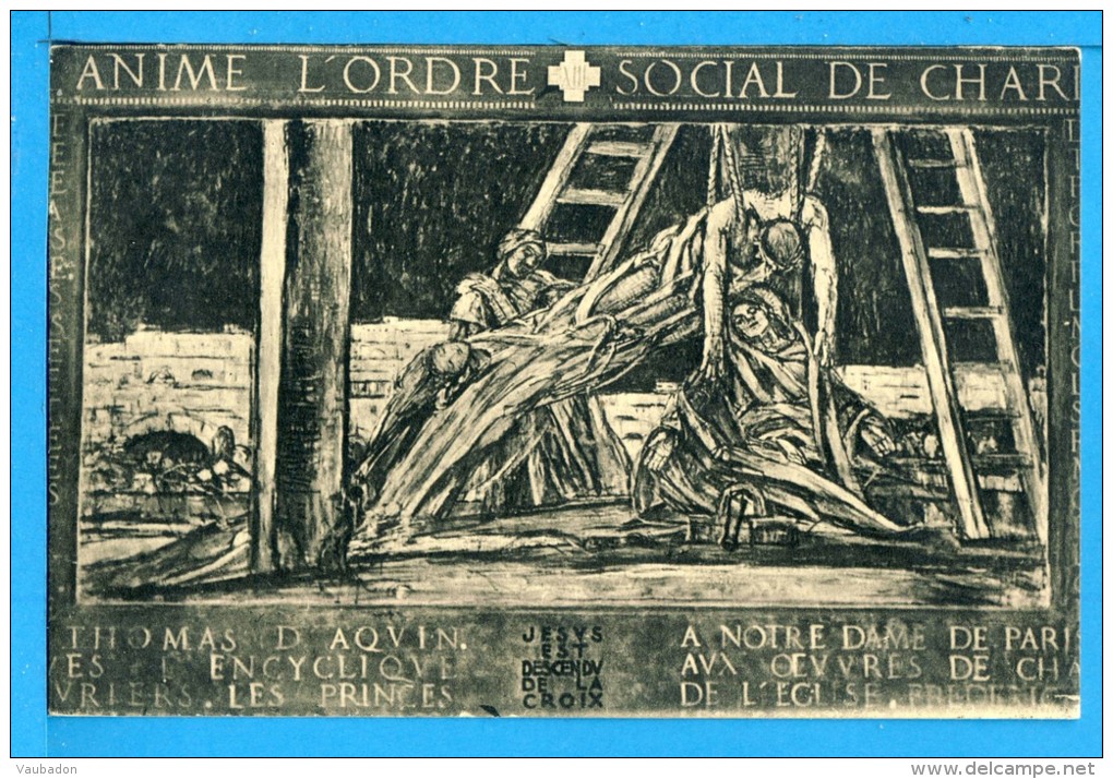 CP, CHEMIN DE CROIX Par Georges Desvallières, XIIIe Station - L'Anéantissement De Jésus Pour Nos Péchés..., Vierge, RARE - Tableaux, Vitraux Et Statues