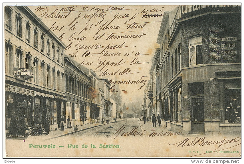 Peruwelz Rue De La Station  Edit Brouillard Magasin A La Belle Jardiniere Dutilleul 1906 - Péruwelz