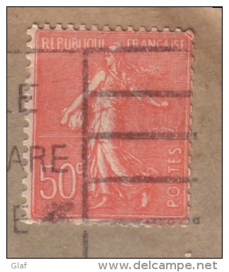 50 C Semeuse Lignée Rouge De Roulettes Obl. Mécanique Paris 117 Le 17.8.1931 Goutez Le Nouveau Cigare Diplomate - 1903-60 Sower - Ligned