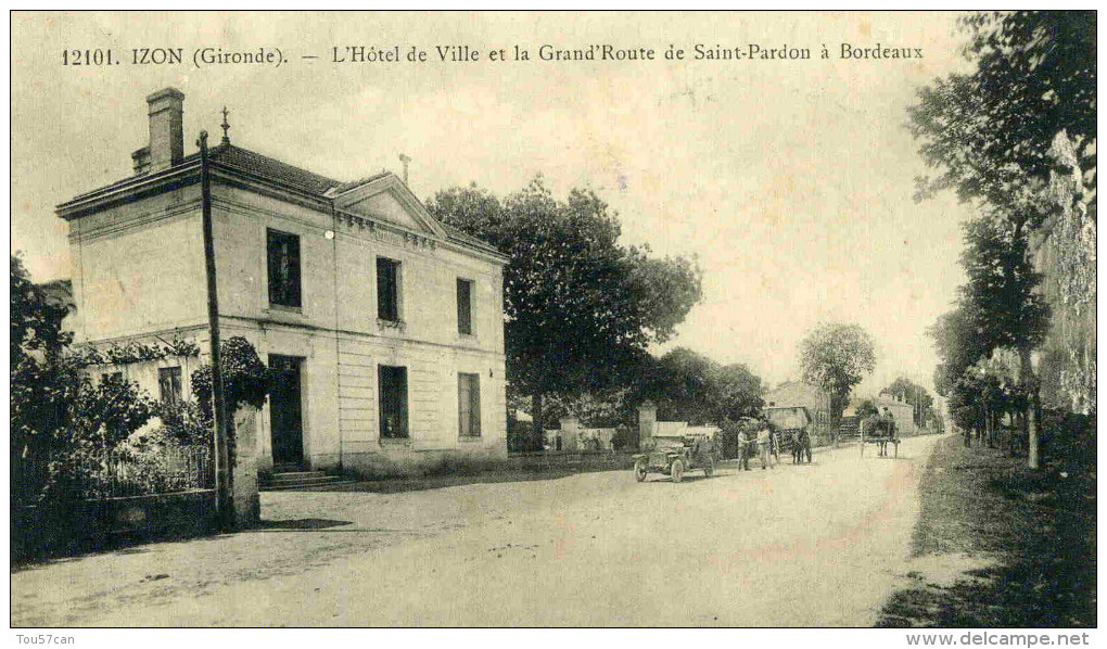 IZON - GIRONDE  (33) - PEU COURANTE CPA ANIMEE DE 1917. - Autres & Non Classés