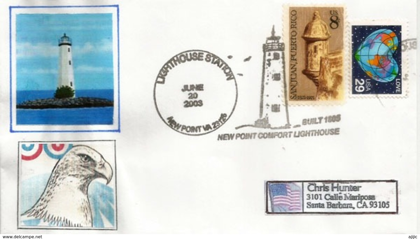 ETATS-UNIS. Phare De Newpoint (baie De Chesapeake) Virginia , Enveloppe Souvenir - Fari