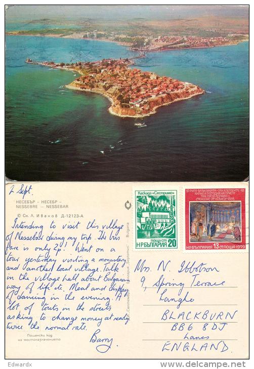 Nessebar Island, Bulgaria Postcard Posted 1979 Stamp - Bulgarie