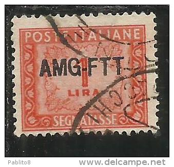 TRIESTE A 1949 1954 AMG-FTT SOPRASTAMPATO D´ITALIA ITALY OVERPRINTED SEGNATASSE TAXES TASSE LIRE 1 USATO USED - Strafport