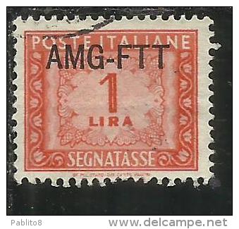 TRIESTE A 1949 1954 AMG-FTT SOPRASTAMPATO D´ITALIA ITALY OVERPRINTED SEGNATASSE TAXES TASSE LIRE 1 USATO USED - Taxe