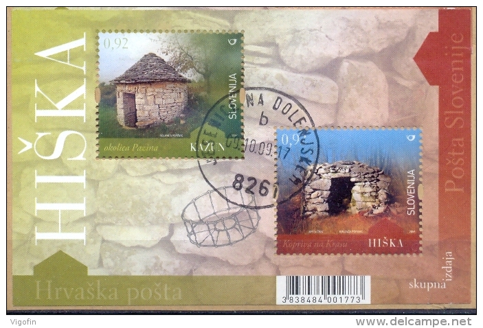 SI 2009-739-40 JOINT ISSUES SLOVENIA CROATIA, SLOVENIA, S/S, Used - Gemeinschaftsausgaben