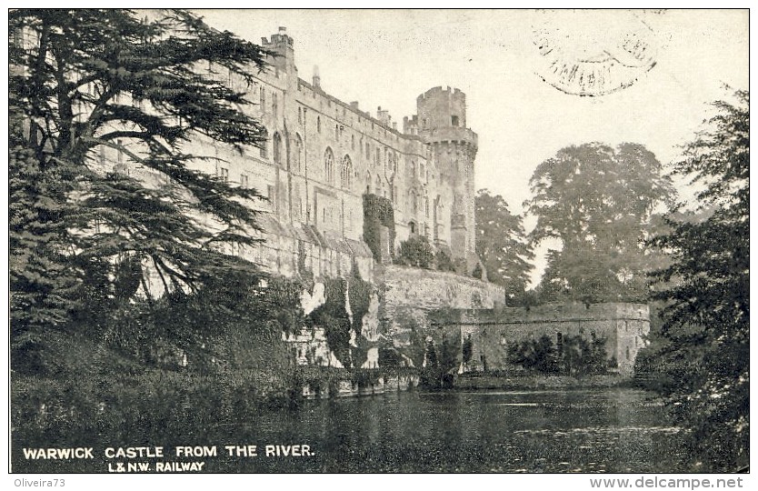 WARWICK CASTLE From The River - 2 Scans - Warwick