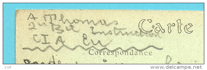 Kaart (LE TREPORT) Van "C.I. A Eu" (Camp D´instruction) Met Stempel Postes Militaires Belgique 5 (1917) - Esercito