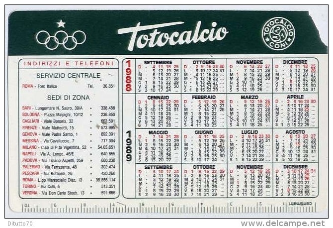 Calendarietto - Totocalcio 1988 - Formato Piccolo : 1981-90