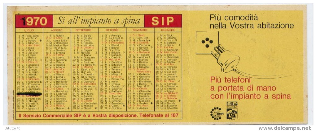 Calendarietto - SIP - 1970 - Petit Format : 1961-70