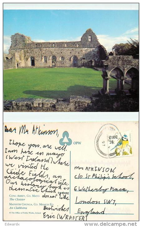 Cong Abbey, Co Mayo, Ireland Postcard Posted 1997 Stamp - Mayo
