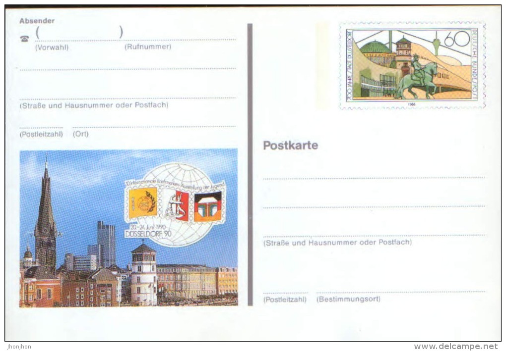 Deutschland/Germany- Postal Stationery Private  Postcard 1989,unused - - Privé Postkaarten - Ongebruikt