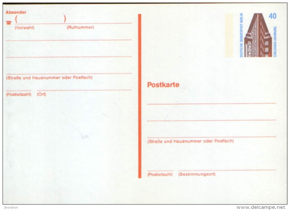 Deutschland/Berlin- Postal Stationery Postcard 1989,unused - P129 - Postcards - Mint