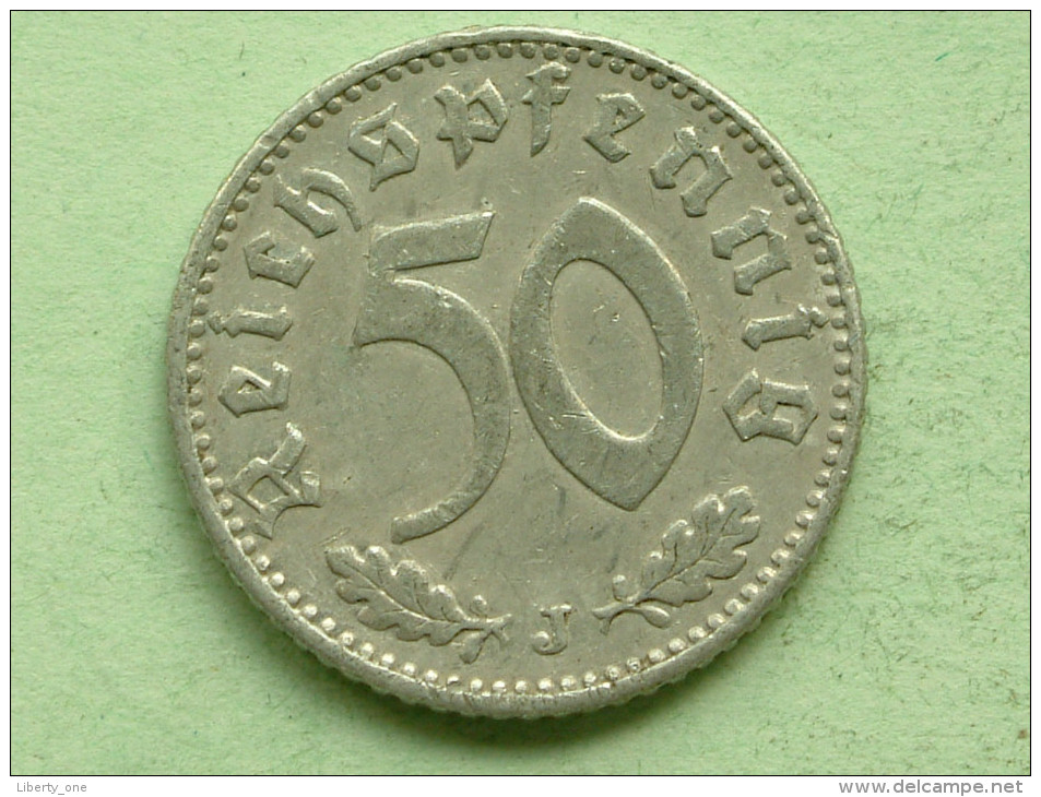 1941 J - 50 Reichspfennig / KM 96 ( Uncleaned Coin - For Grade, Please See Photo ) !! - 50 Reichspfennig