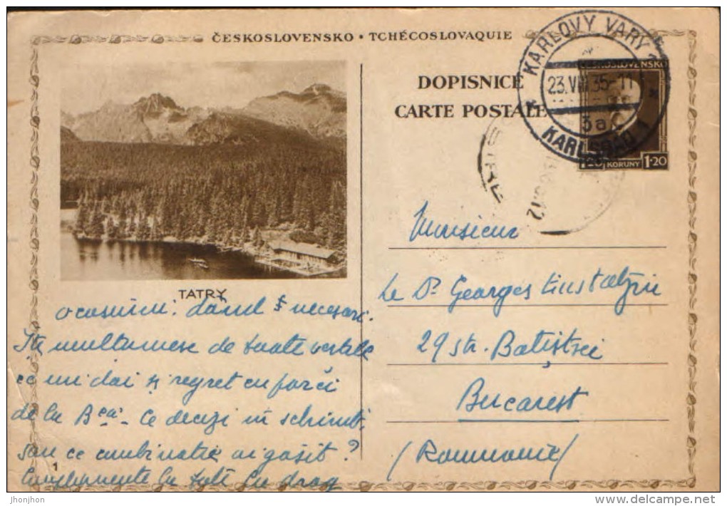 Czechoslovakia- Postal Stationery Postcard 1931 -   Tatry - Cartes Postales