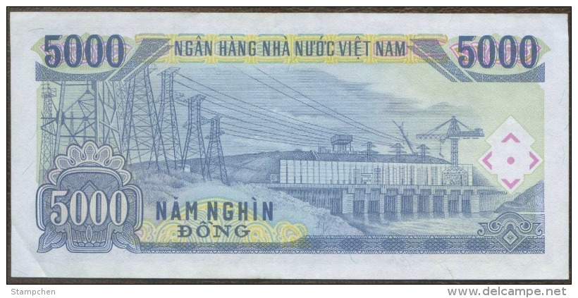 Vietnam 1991 5000 Dong Banknote 1 Piece Electric Power - Vietnam