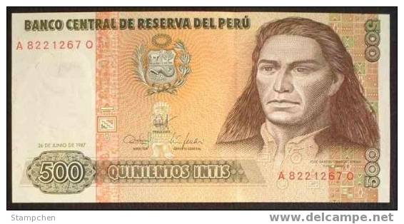 1987 Peru Banknote 500 Intis 1 Piece UNC - Peru