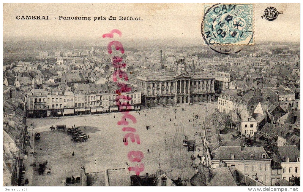 59 - CAMBRAI - PANORAMA PRIS DU BEFFROI   1905 - Cambrai