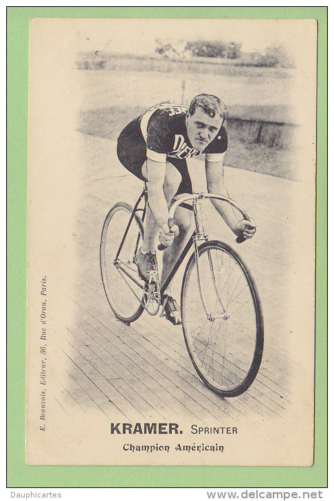 Frank KRAMER, Champion Américain. 2 Scans. Edition Beauvais à Paris - Cyclisme