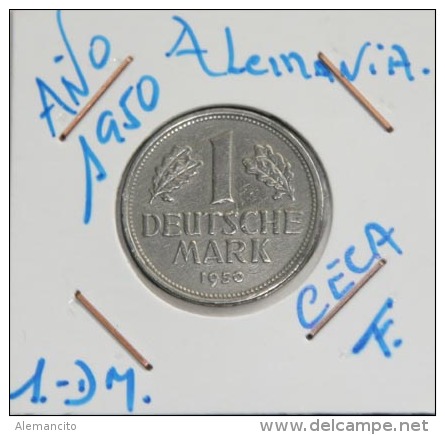 ALEMANIA 1.00  DM AÑO 1950-CECA (  F  )  MONEDA CIRCULADA  - CONSERVACIÓN  ( MBC ) - 1 Mark