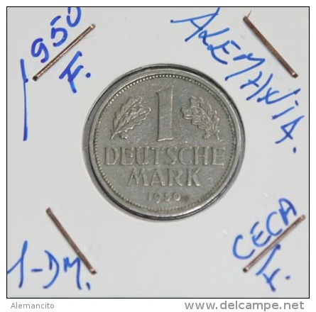 ALEMANIA 1.00  DM AÑO 1950-CECA (  F  )  MONEDA CIRCULADA  - CONSERVACIÓN  ( MBC ) - 1 Mark