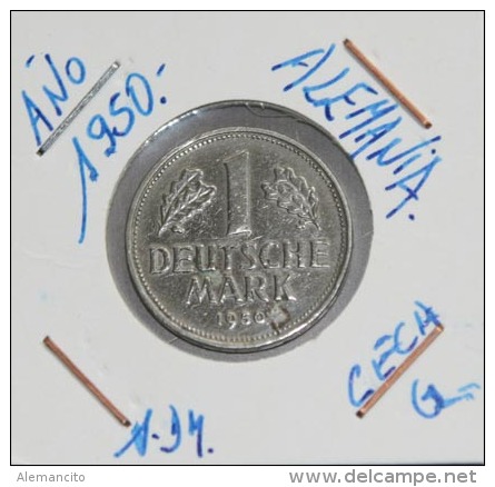 ALEMANIA 1.00  DM AÑO 1950-CECA (  G  )  MONEDA CIRCULADA  - CONSERVACIÓN  ( MBC ) - 1 Mark