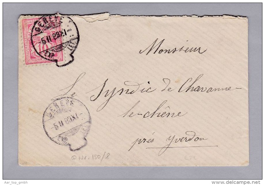 Heimat GE Genève 1888-02-06 Sack-Stempel Brief Nach Chavannes-le-Chêne Mit 10 Rp. Wertziffer - Briefe U. Dokumente