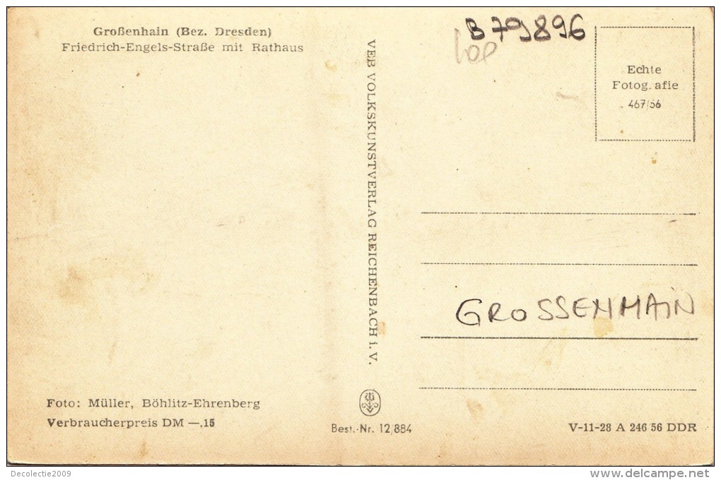 B79896 Grossenhain Friedrich Engels Strasse Mit Rath   Germany  Front/back Image - Grossenhain