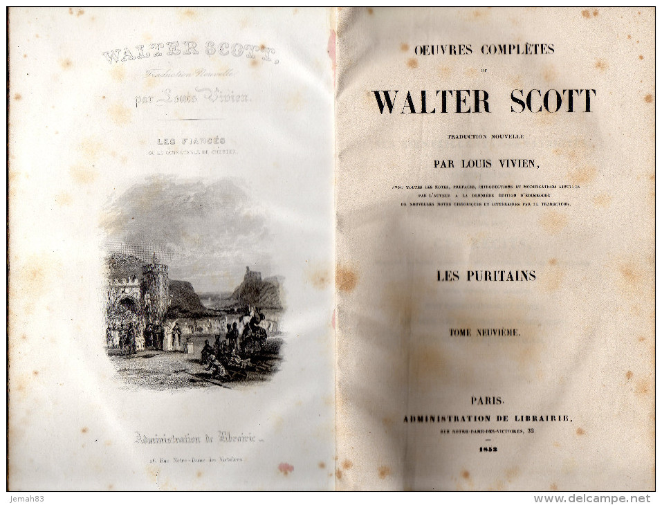 WALTER SCOTT TRADUCTION DE LOUIS VIVIEN TOME NEUVIEME 1853 - 1801-1900