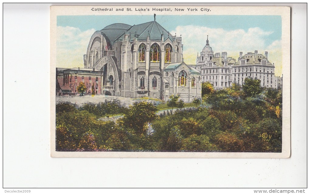 B80001 Cathedral And St Luke S Hospital    New York USA Front/back Image - Kerken