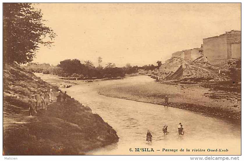 Pays Div- Algerie -ref B708-m Sila -passage De La Riviere Oued Ksob - Carte Bon Etat  - - M'Sila