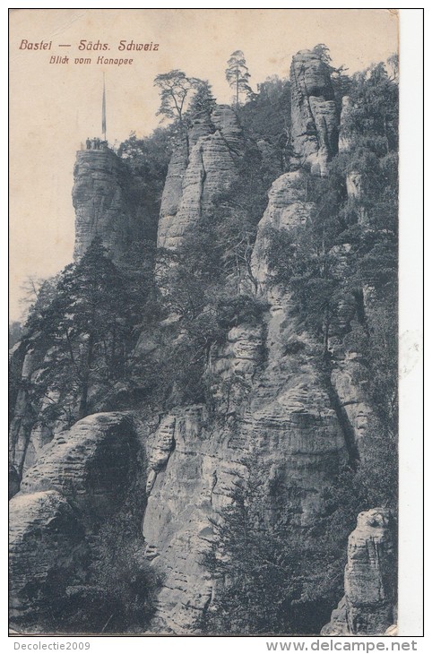 B80090 Bastei Sachs Schweiz   Germany Front/back Image - Bastei (sächs. Schweiz)