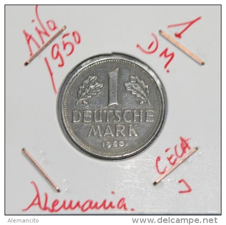 ALEMANIA 1.00 DM AÑO 1950-CECA ( J ) MONEDA CIRCULADA - CONSERVACIÓN ( MBC ) - 1 Mark