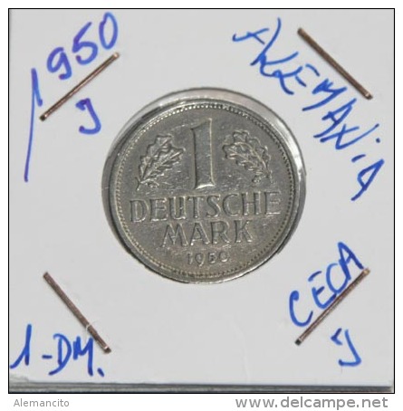 ALEMANIA 1.00 DM AÑO 1950-CECA ( J ) MONEDA CIRCULADA - CONSERVACIÓN ( MBC ) - 1 Mark