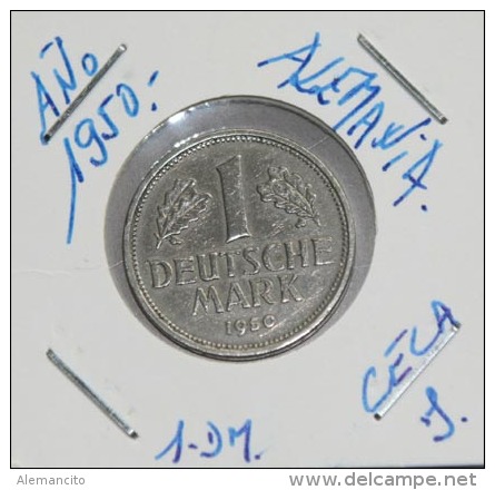 ALEMANIA 1.00 DM AÑO 1950-CECA ( J ) MONEDA CIRCULADA - CONSERVACIÓN ( MBC ) - 1 Mark