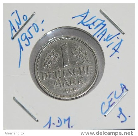 ALEMANIA 1.00 DM AÑO 1950-CECA ( J ) MONEDA CIRCULADA - CONSERVACIÓN ( MBC ) - 1 Marco