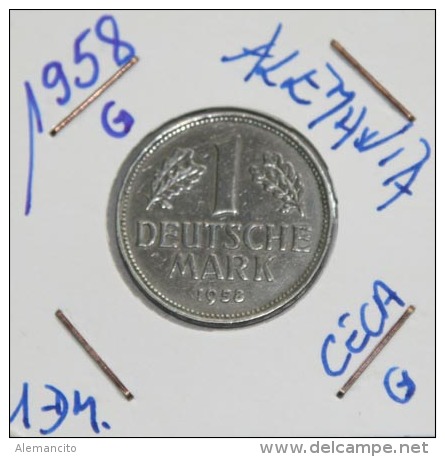 ALEMANIA 1.00 DM AÑO 1958-CECA ( G ) MONEDA CIRCULADA - 1 Mark