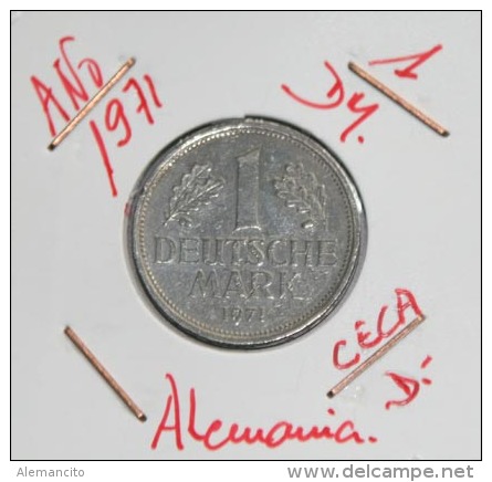 ALEMANIA 1.00 DM AÑO 1971-CECA ( D ) MONEDA CIRCULADA - CONSERVACIÓN ( MBC ) - 1 Mark